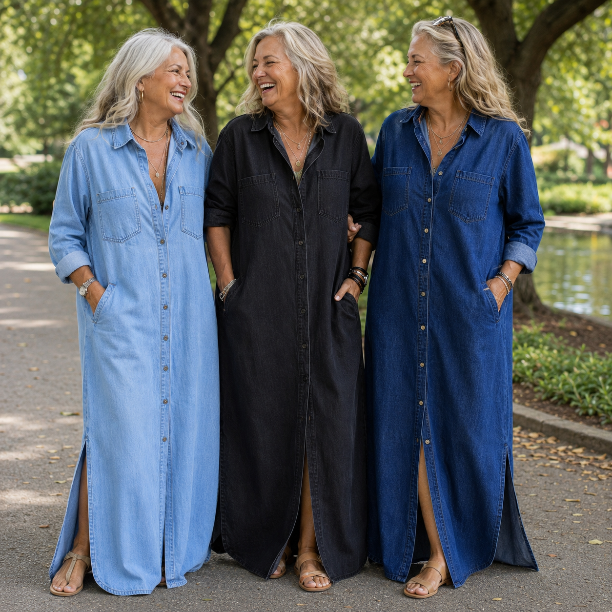 Andrea | Denim Button Down Dress